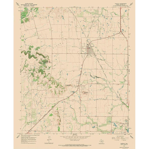 Tuscola Texas Quad - USGS 1967 Gold Ornate Wood Framed Art Print with Double Matting by USGS