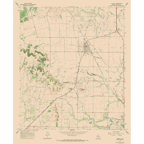 Tuscola Texas Quad - USGS 1967 Black Modern Wood Framed Art Print with Double Matting by USGS
