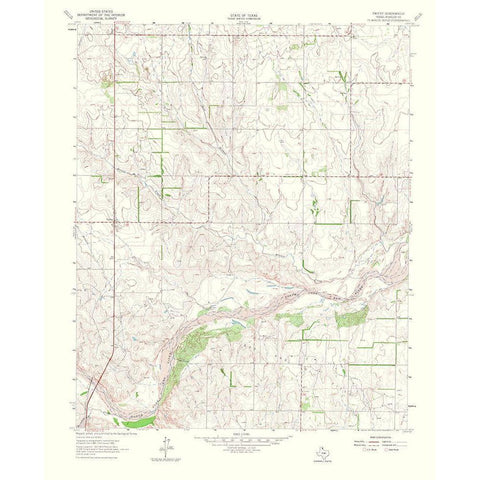 Twitty Texas Quad - USGS 1965 White Modern Wood Framed Art Print by USGS