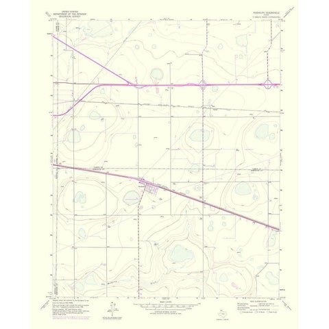 Washburn Texas Quad - USGS 1975 Black Modern Wood Framed Art Print by USGS