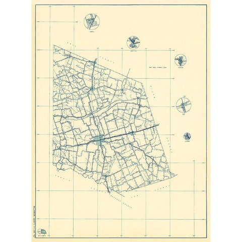 Williamson Texas 2 of 2 - Highway Dept 1936 Black Modern Wood Framed Art Print by Highway Dept