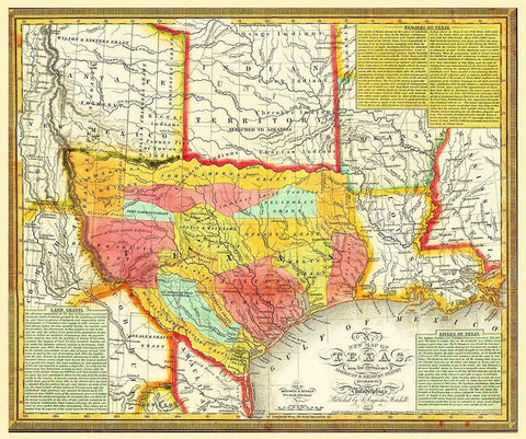 Texas - Young 1836 White Modern Wood Framed Art Print with Double Matting by Young