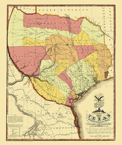 Texas - Tanner 1837 White Modern Wood Framed Art Print with Double Matting by Tanner