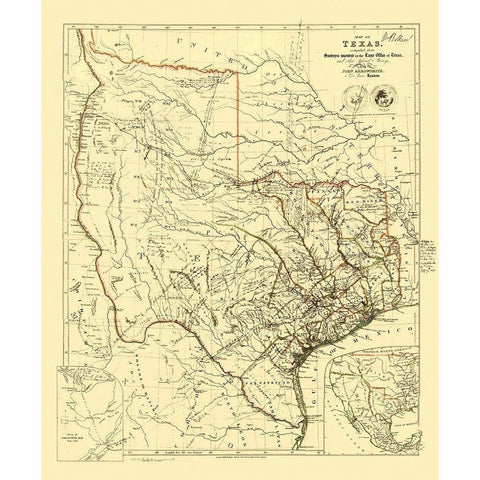 Republic of Texas - Arrowsmith 1841 White Modern Wood Framed Art Print by Arrowsmith