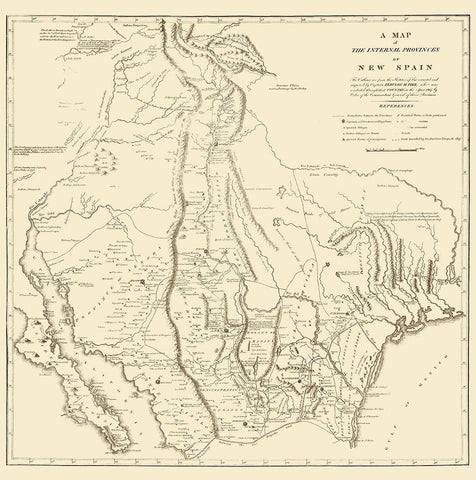 New Spain Located In Modern Day Texas - Pike 1807 White Modern Wood Framed Art Print with Double Matting by Pike