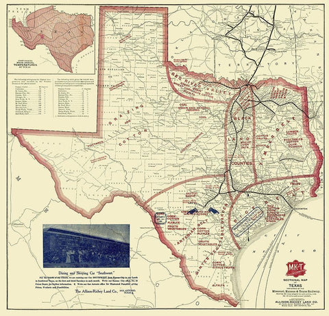 Texas Farming - Richey 1870 White Modern Wood Framed Art Print with Double Matting by Richey