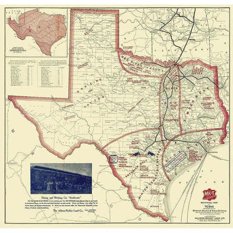 Texas Farming - Richey 1870 Black Modern Wood Framed Art Print with Double Matting by Richey