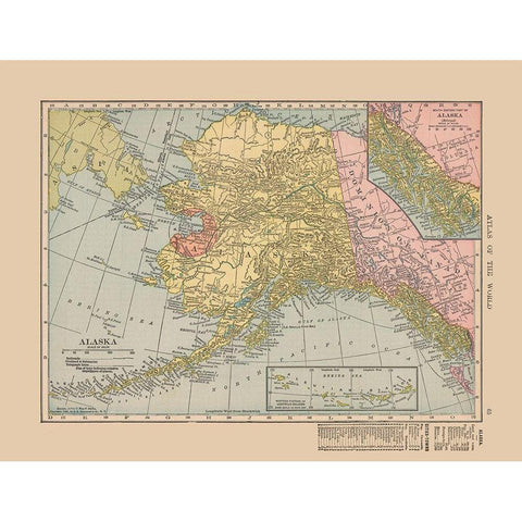 Alaska - Hammond 1910 Gold Ornate Wood Framed Art Print with Double Matting by Hammond