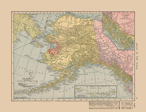 Alaska - Hammond 1910 White Modern Wood Framed Art Print with Double Matting by Hammond