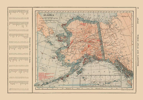 Alaska - Reynold 1921 Black Ornate Wood Framed Art Print with Double Matting by Reynold