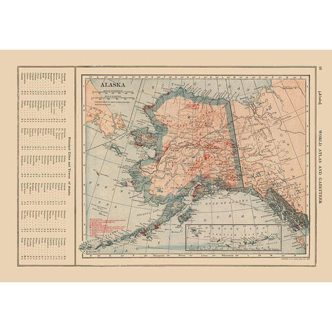 Alaska - Reynold 1921 Gold Ornate Wood Framed Art Print with Double Matting by Reynold