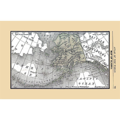 Alaska - Alden 1886 Black Modern Wood Framed Art Print with Double Matting by Alden