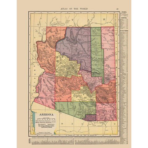 Arizona - Hammond 1910 White Modern Wood Framed Art Print by Hammond