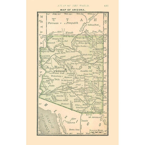 Arizona - Alden 1886 White Modern Wood Framed Art Print by Alden