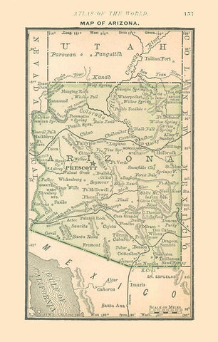 Arizona - Alden 1886 Black Ornate Wood Framed Art Print with Double Matting by Alden