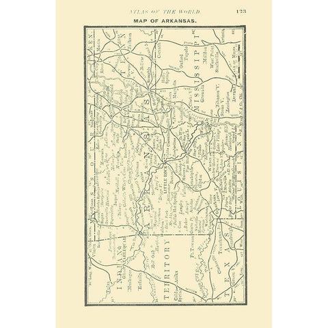 Arkansas - Alden 1886 White Modern Wood Framed Art Print by Alden