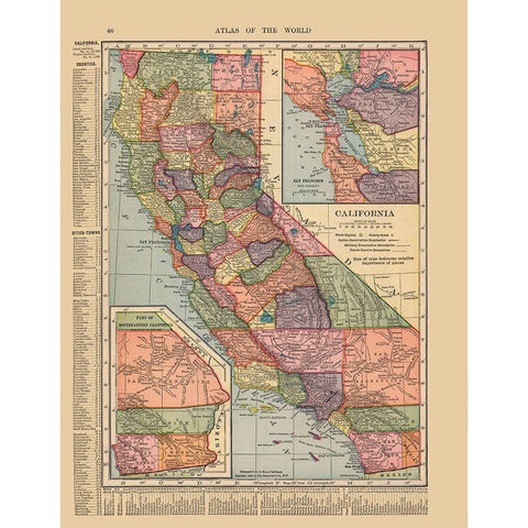 California - Hammond 1910 White Modern Wood Framed Art Print by Hammond