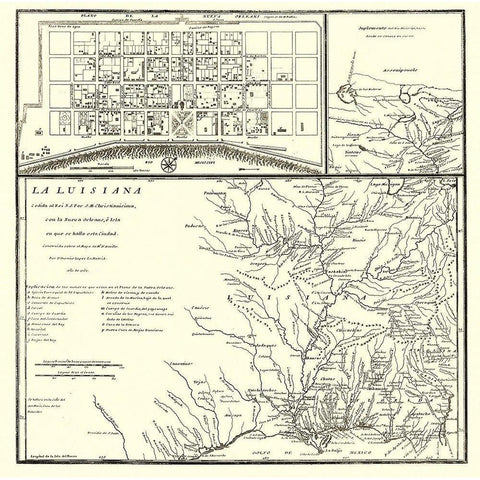 Mississippi River Valley to Canada - Machuca 1762 White Modern Wood Framed Art Print by Machuca