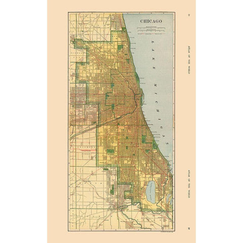 Chicago  Illinois - Hammond 1910 White Modern Wood Framed Art Print by Hammond