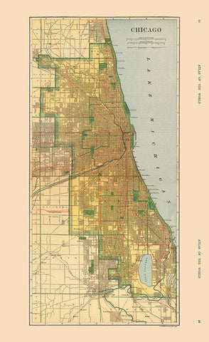 Chicago  Illinois - Hammond 1910 Black Ornate Wood Framed Art Print with Double Matting by Hammond