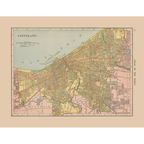 Cleveland  Ohio - Hammond 1910 White Modern Wood Framed Art Print by Hammond