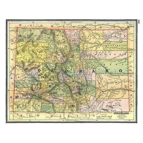 Colorado - Johnson 1888 White Modern Wood Framed Art Print by Johnson