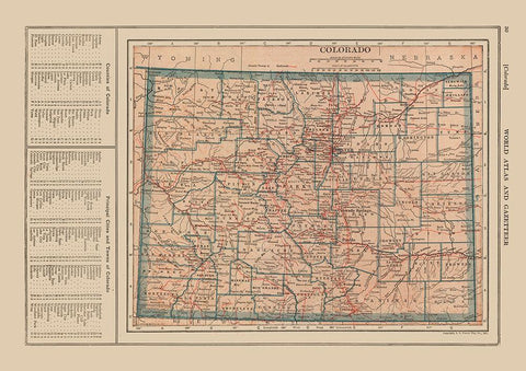 Colorado - Reynold 1921 White Modern Wood Framed Art Print with Double Matting by Reynold