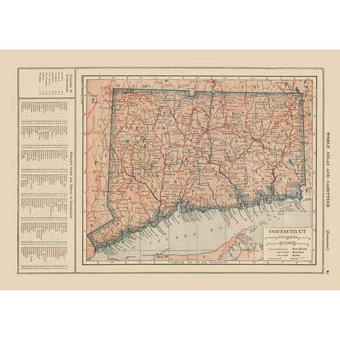 Connecticut - Reynold 1921 Black Modern Wood Framed Art Print with Double Matting by Reynold