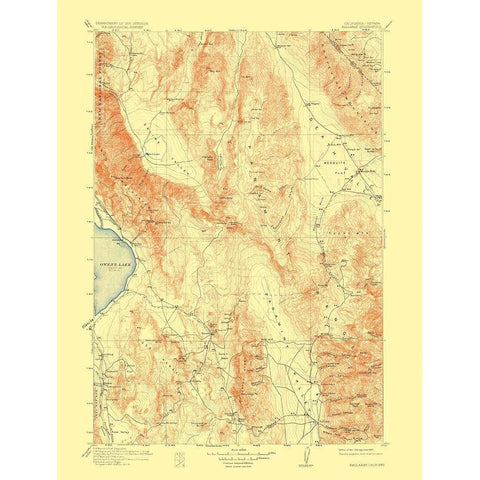 Ballarat Nevada California Quad - USGS 1913 Gold Ornate Wood Framed Art Print with Double Matting by USGS