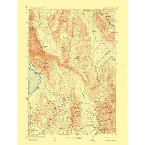 Ballarat Nevada California Quad - USGS 1913 Black Modern Wood Framed Art Print with Double Matting by USGS