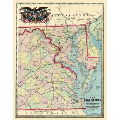 Eastern United States Approaches Military Posts Ft Black Modern Wood Framed Art Print with Double Matting by Monk