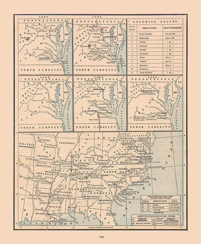 United States, 19th century- Cram 1888 Black Ornate Wood Framed Art Print with Double Matting by Cram