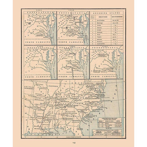 United States, 19th century- Cram 1888 Gold Ornate Wood Framed Art Print with Double Matting by Cram