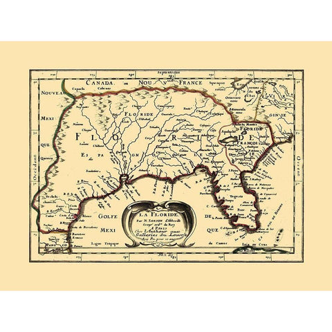 Florida - Sanson Black Modern Wood Framed Art Print by Sanson