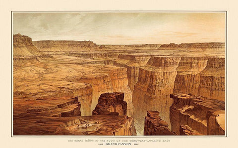 Grand Canyon, Toroweap Arizona - Bien 1882 White Modern Wood Framed Art Print with Double Matting by Bien