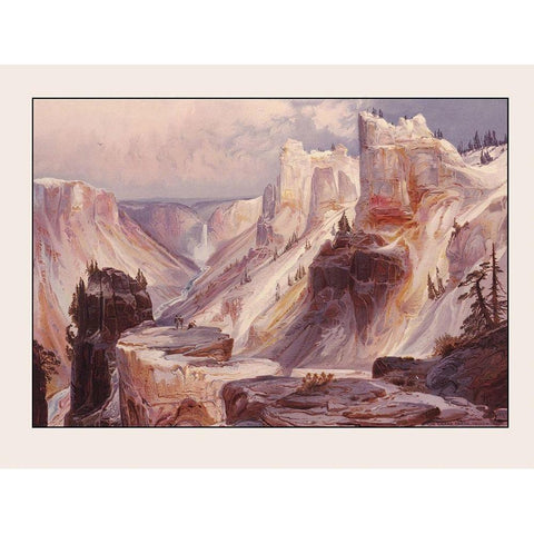 Grand Canyon, Yellowstone National Park Wyoming Gold Ornate Wood Framed Art Print with Double Matting by Unknown