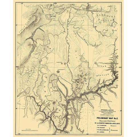 Grand Canyon Arizona - 1873 Black Modern Wood Framed Art Print by Powell