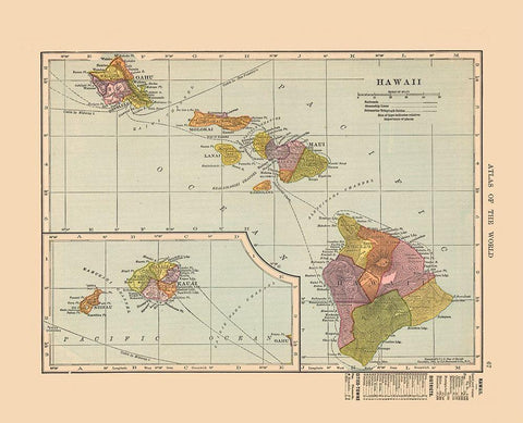 Hawaii - Hammond 1910 White Modern Wood Framed Art Print with Double Matting by Hammond