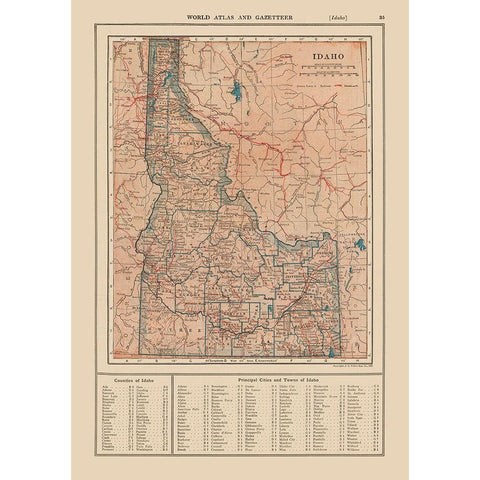 Idaho - Reynold 1921 Black Modern Wood Framed Art Print with Double Matting by Reynold