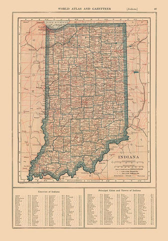 Indiana - Reynold 1921 White Modern Wood Framed Art Print with Double Matting by Reynold