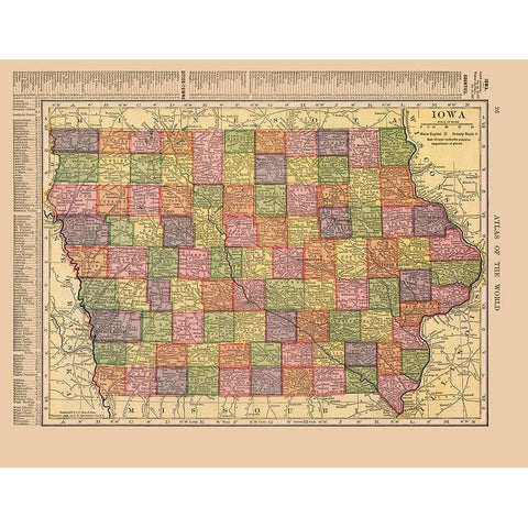 Iowa - Hammond 1910 Gold Ornate Wood Framed Art Print with Double Matting by Hammond