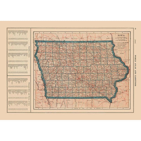 Iowa - Reynold 1921 White Modern Wood Framed Art Print by Reynold