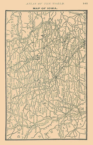 Iowa - Alden 1886 White Modern Wood Framed Art Print with Double Matting by Alden