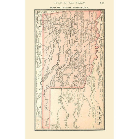 Indian Territory - Alden 1886 White Modern Wood Framed Art Print by Alden