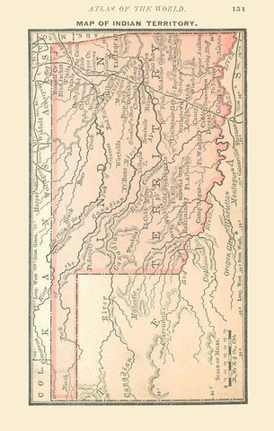 Indian Territory - Alden 1886 White Modern Wood Framed Art Print with Double Matting by Alden