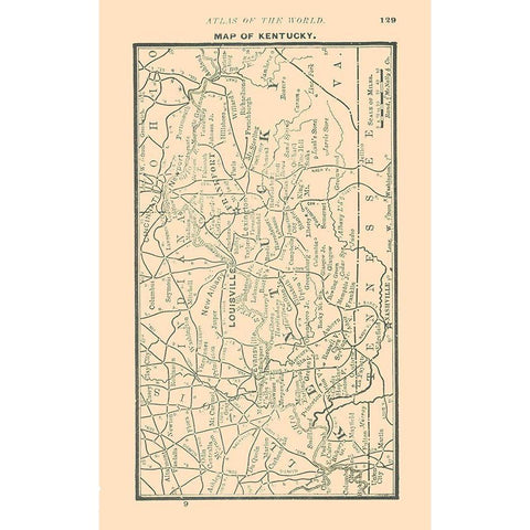 Kentucky - Alden 1886 Black Modern Wood Framed Art Print by Alden