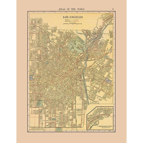 Los Angeles California - Hammond 1910 White Modern Wood Framed Art Print by Hammond