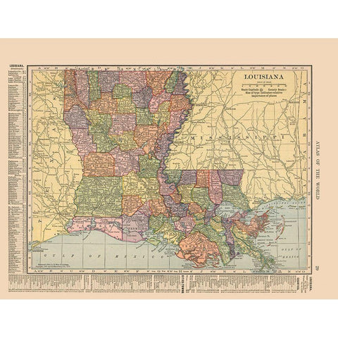 Louisiana - Hammond 1910 Gold Ornate Wood Framed Art Print with Double Matting by Hammond