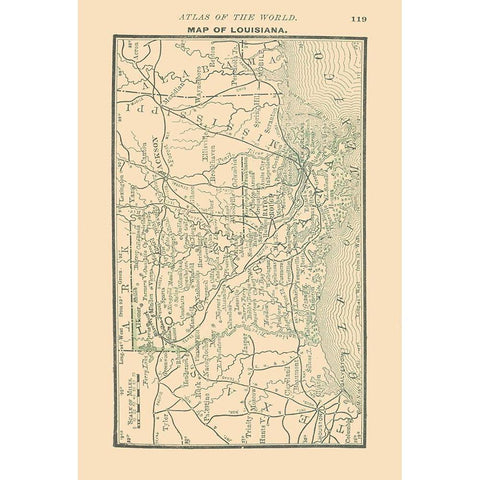 Louisiana - Alden 1886 Gold Ornate Wood Framed Art Print with Double Matting by Alden