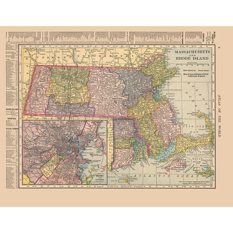 Massachusetts - Hammond 1910 White Modern Wood Framed Art Print by Hammond